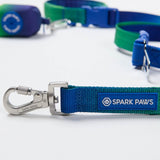 Multipurpose Seatbelt Handsfree Leash & Poop Bag Holder Set - Lime Wave