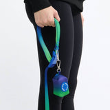 Multipurpose Seatbelt Handsfree Leash & Poop Bag Holder Set - Lime Wave