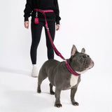 Multipurpose Seatbelt Handsfree Leash & Poop Bag Holder Set - Fuchsia Camo