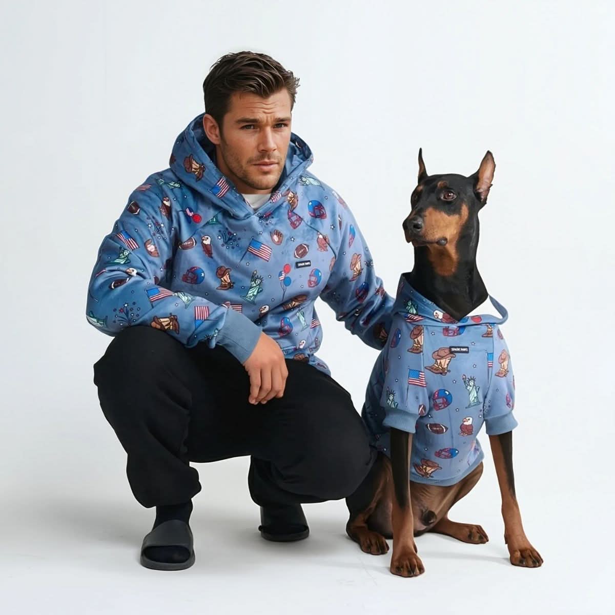 The USA Human Hoodie - Blue – SPARK PAWS
