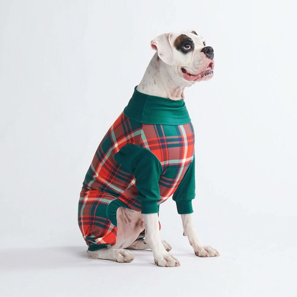 Dog Pajama Green and Red Plaid – SPARK PAWS