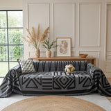 Boho Dark Grey Couch Cover