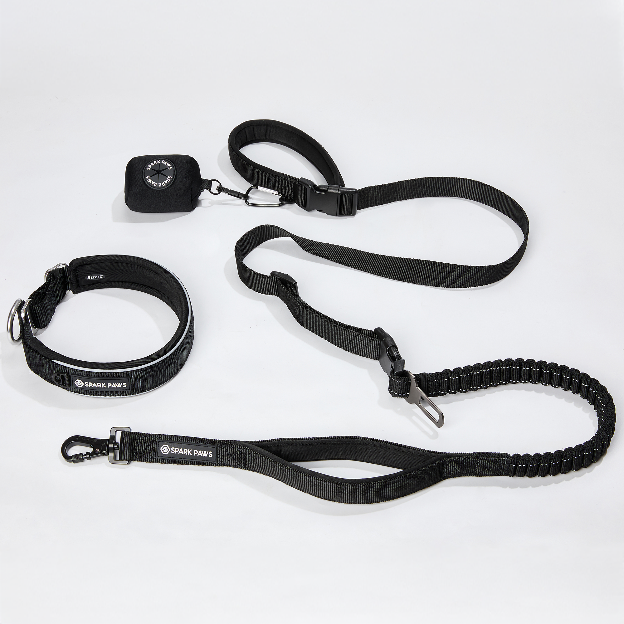 Martingale Collar and Multipurpose Leash Set - Black – SPARK PAWS