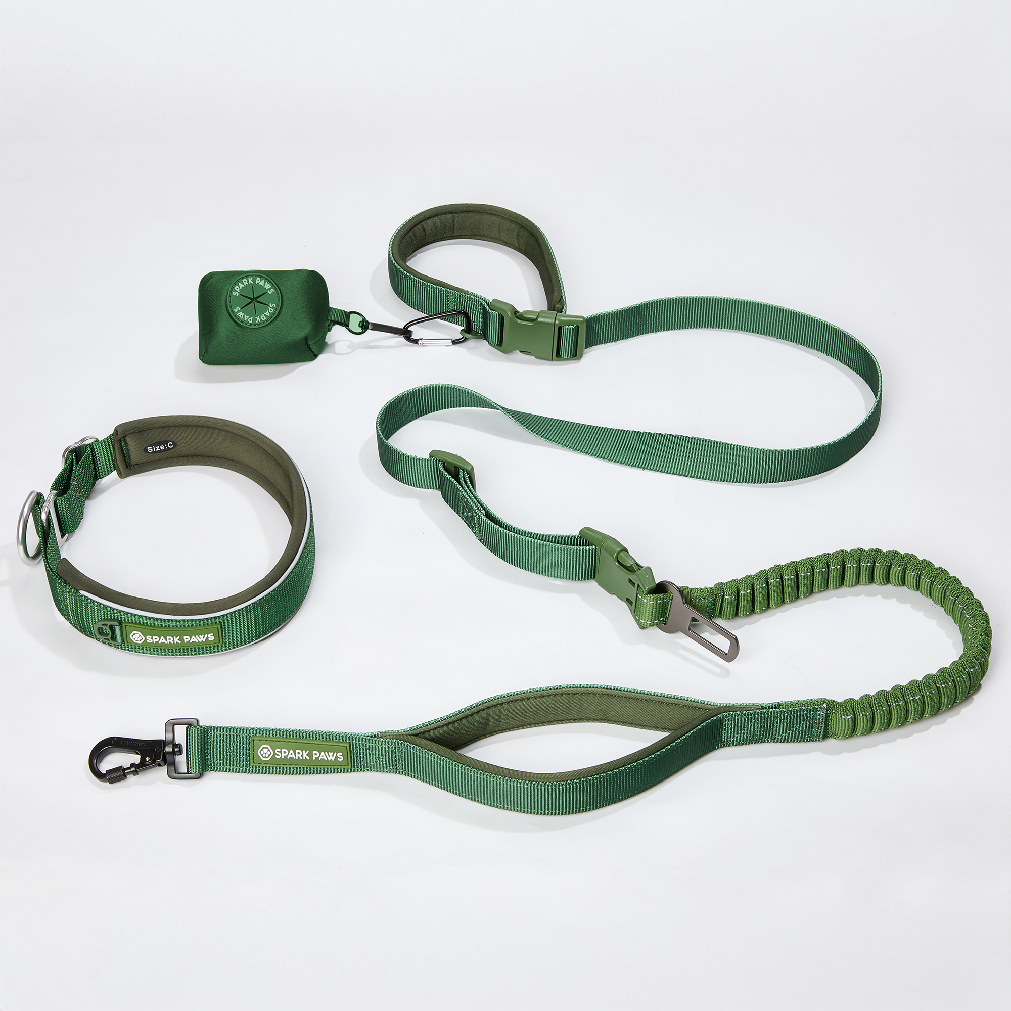 Martingale Collar and Multipurpose Leash Set - Army Green – SPARK PAWS
