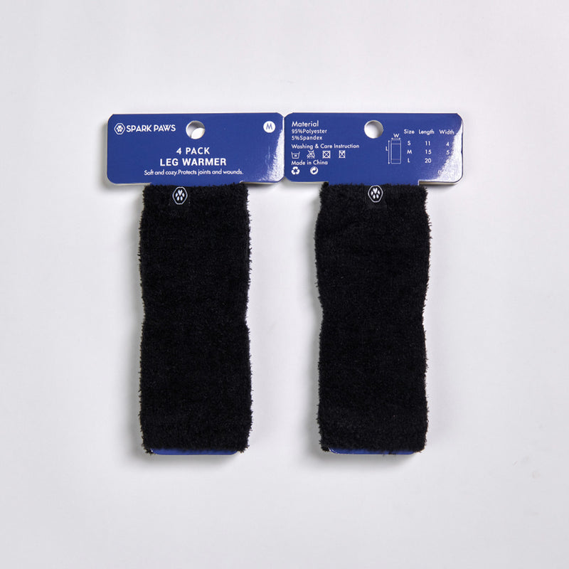 Stretchy Fleece Dog Leg Warmer Sleeves - Black