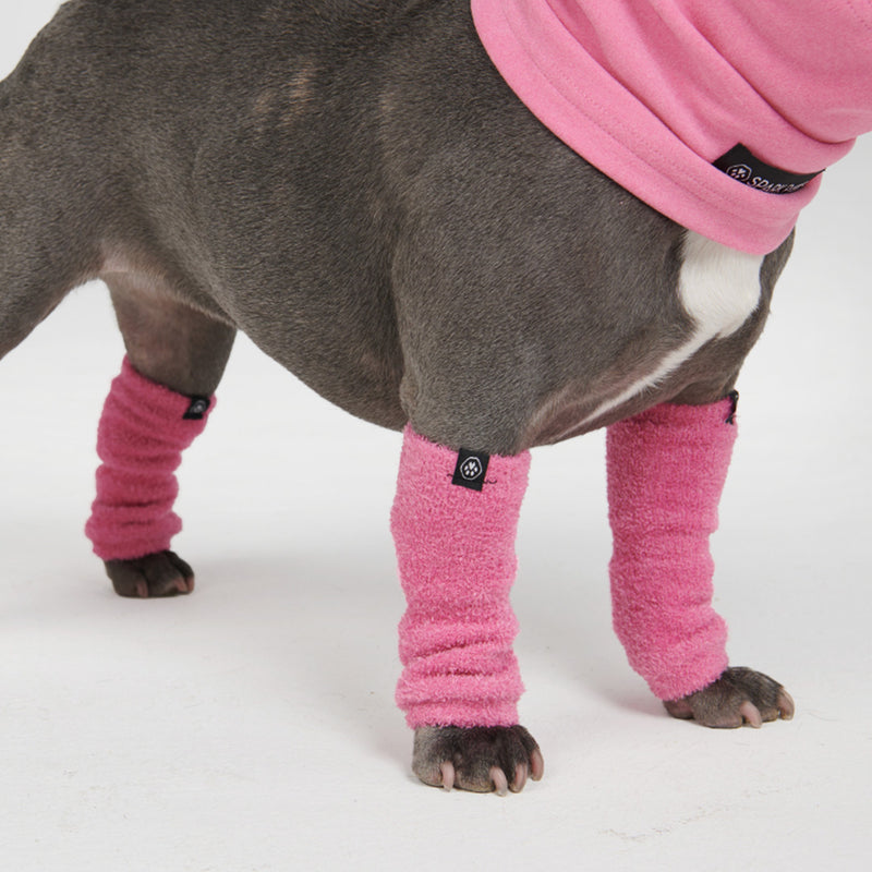 Stretchy Fleece Dog Leg Warmer Sleeves - Pink