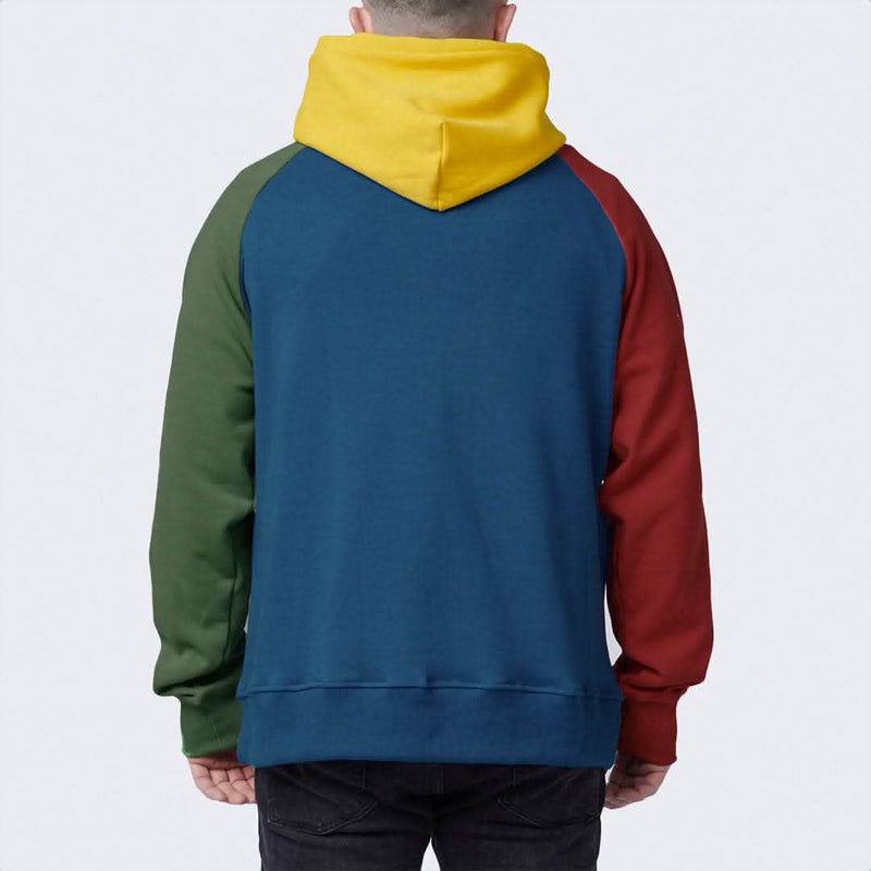 Hoodie Red Yellow Green Blue Sweater Primary Color Block Hoodie