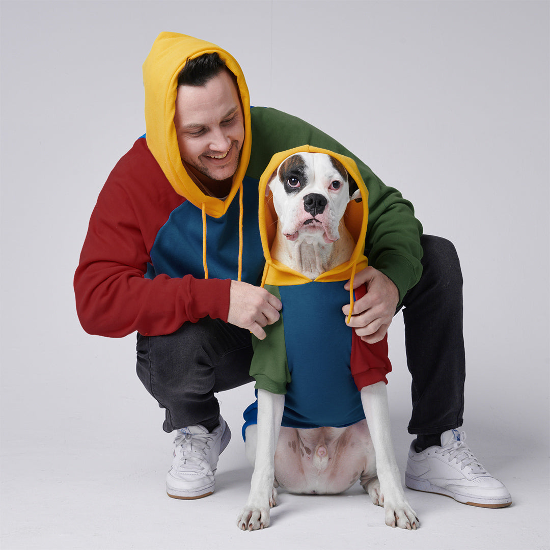 Primary Color Block Hoodie (Human & Dog Matching) – SPARK PAWS
