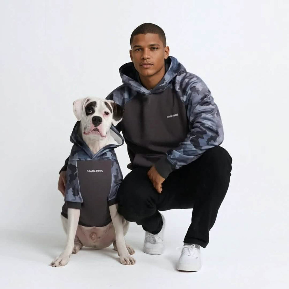 Grey Camo Human Hoodie – SPARK PAWS