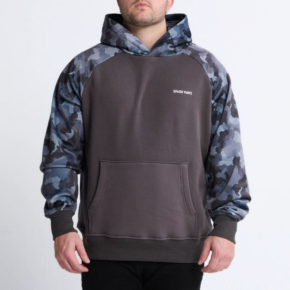 Grey Camo Human Hoodie – SPARK PAWS