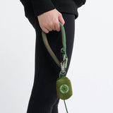 Multipurpose Seatbelt Handsfree Leash & Poop Bag Holder Set - Army Green