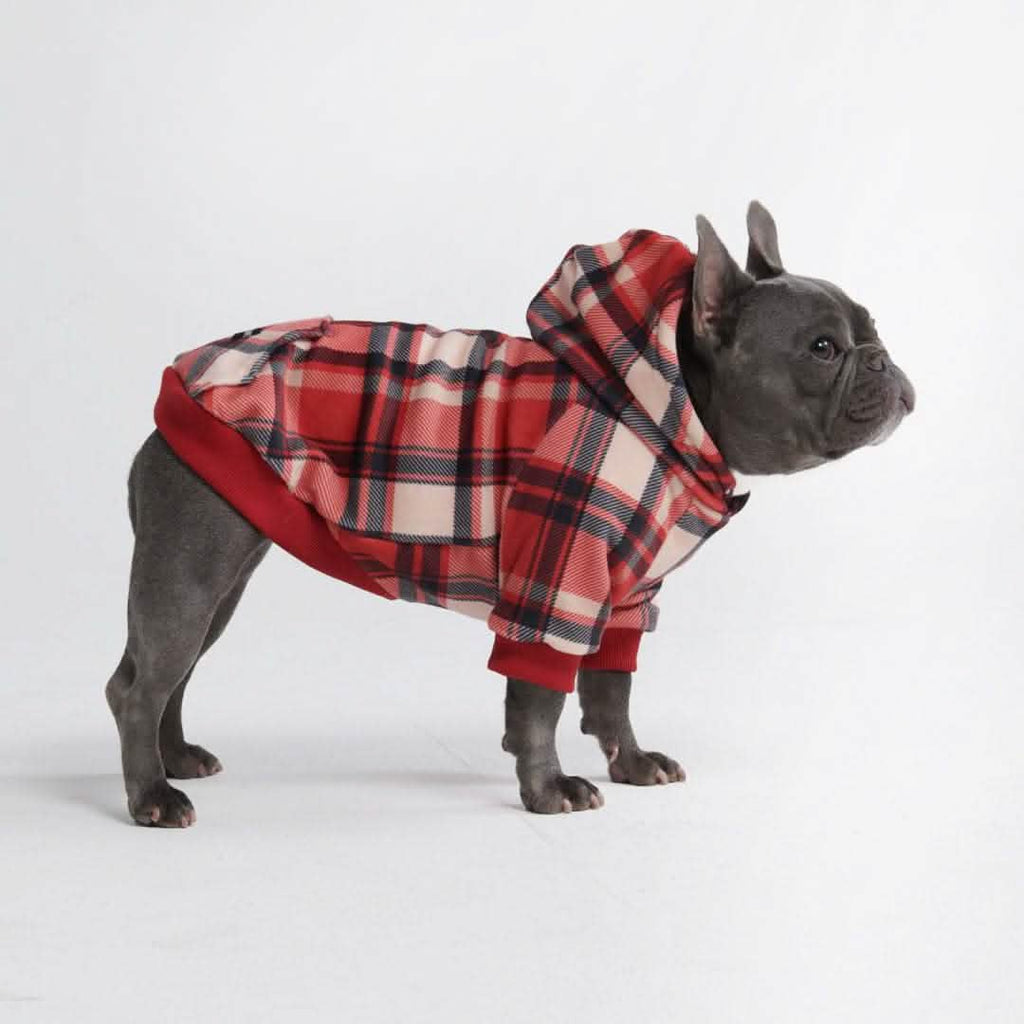 Flannel Red Buffalo Plaid Dog Pajamas Red Plaid Dog Hoodie – SPARK