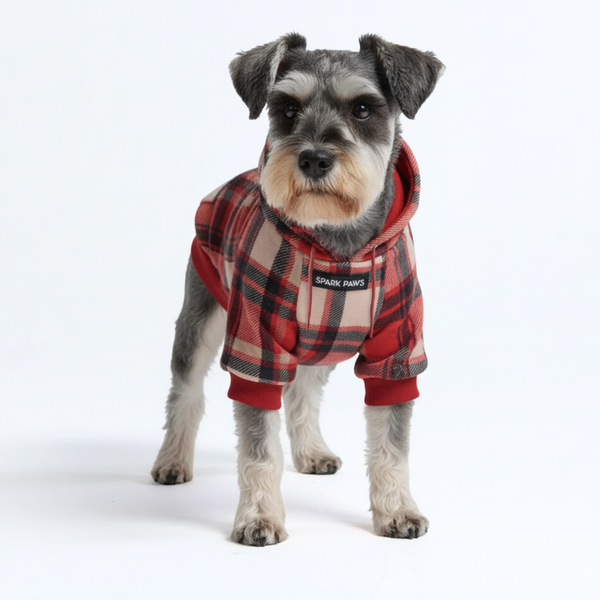 Red Plaid Dog Hoodie