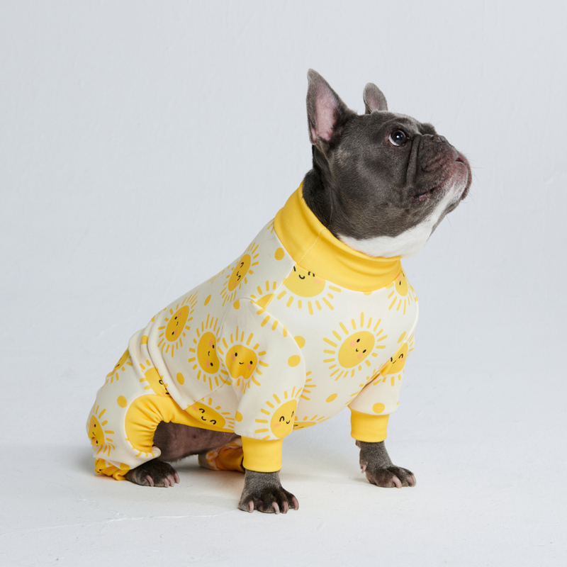 Sunny Taco Dog Pajama with Yellow Trim