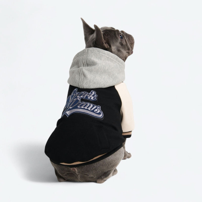 Dog Varsity Jacket - Black