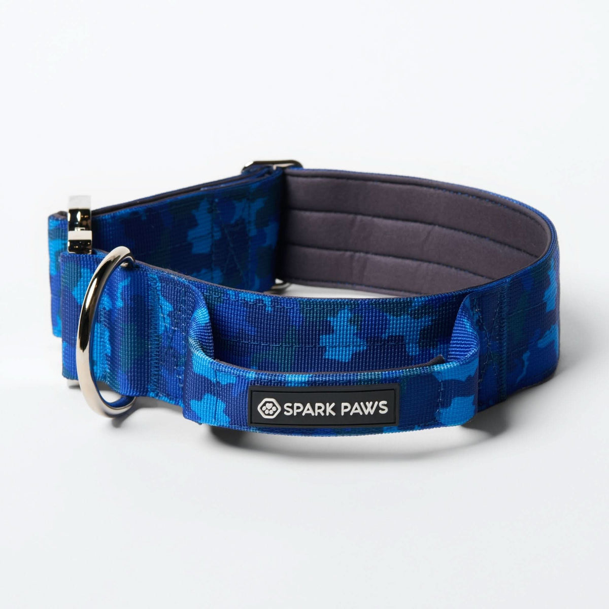 Handmade Blue Kickin' Urban Camo Dog Collar – Adjustable Fabric – XS To XL – Made In USA