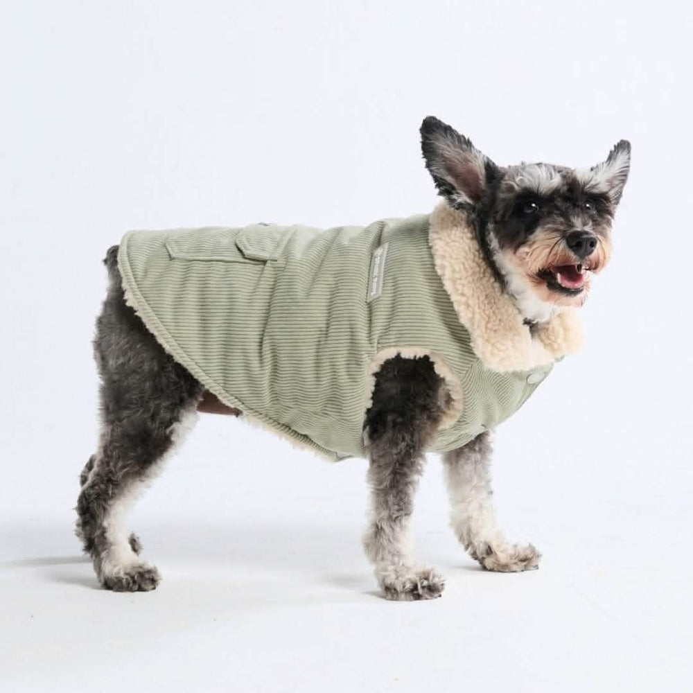 Corduroy Sherpa Fleece Dog Jacket Coat – SPARK PAWS