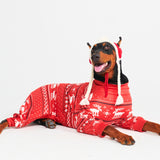 Dog Christmas Pajama - Dasher Red