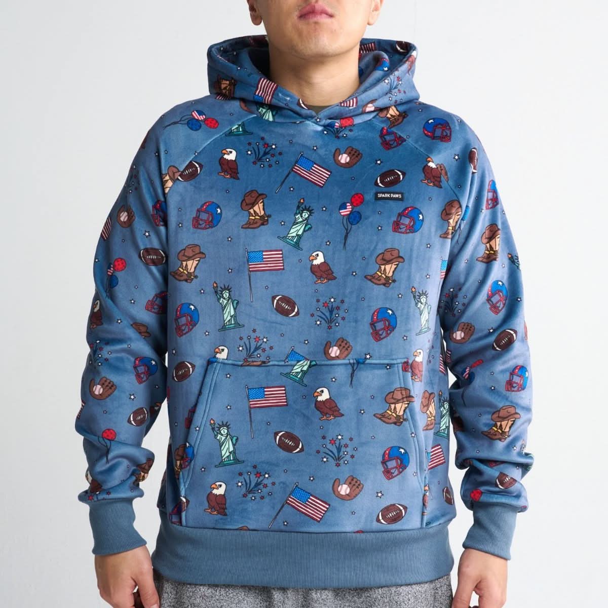 The USA Human Hoodie - Blue – SPARK PAWS