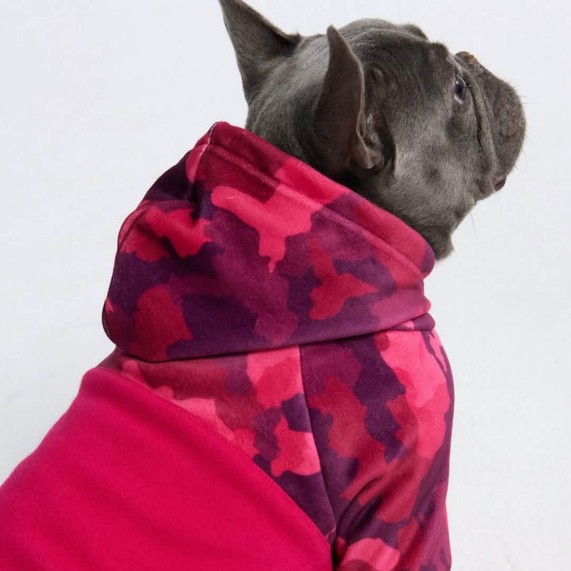 Fuchsia Camo Dog Hoodie – SPARK PAWS - Main Image