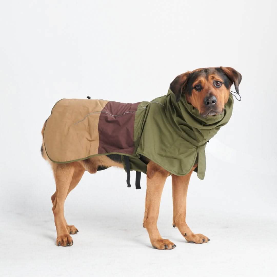 2XL Breatheshield™ Dog Raincoat - Green Brown Tan