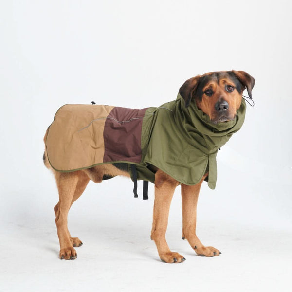 犬服・アクセサリー HAINU DRAWSTRING RAINCOAT - BROWN DRAWSTRING RAINCOAT - BROWN | HAINU -おしゃれなドッグウェア