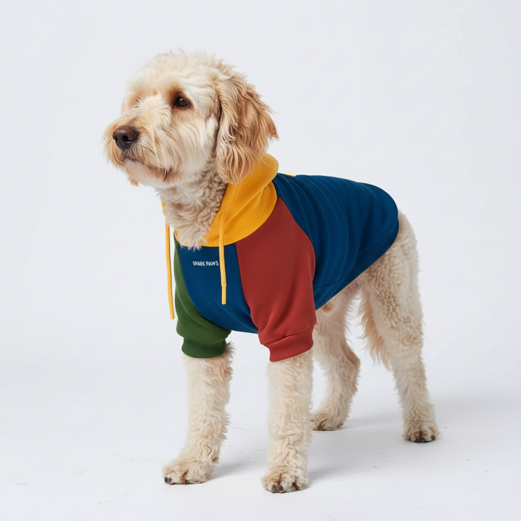 Primary Color Block Dog Hoodie 3XL