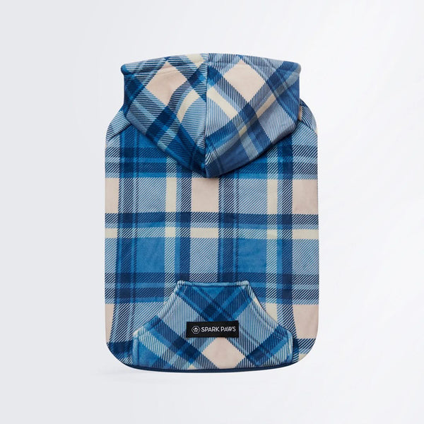 Blue Plaid Dog Hoodie