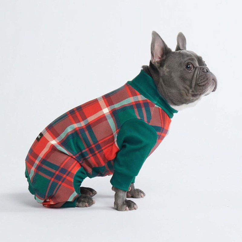 Dog Pajama Green and Red Plaid – SPARK PAWS