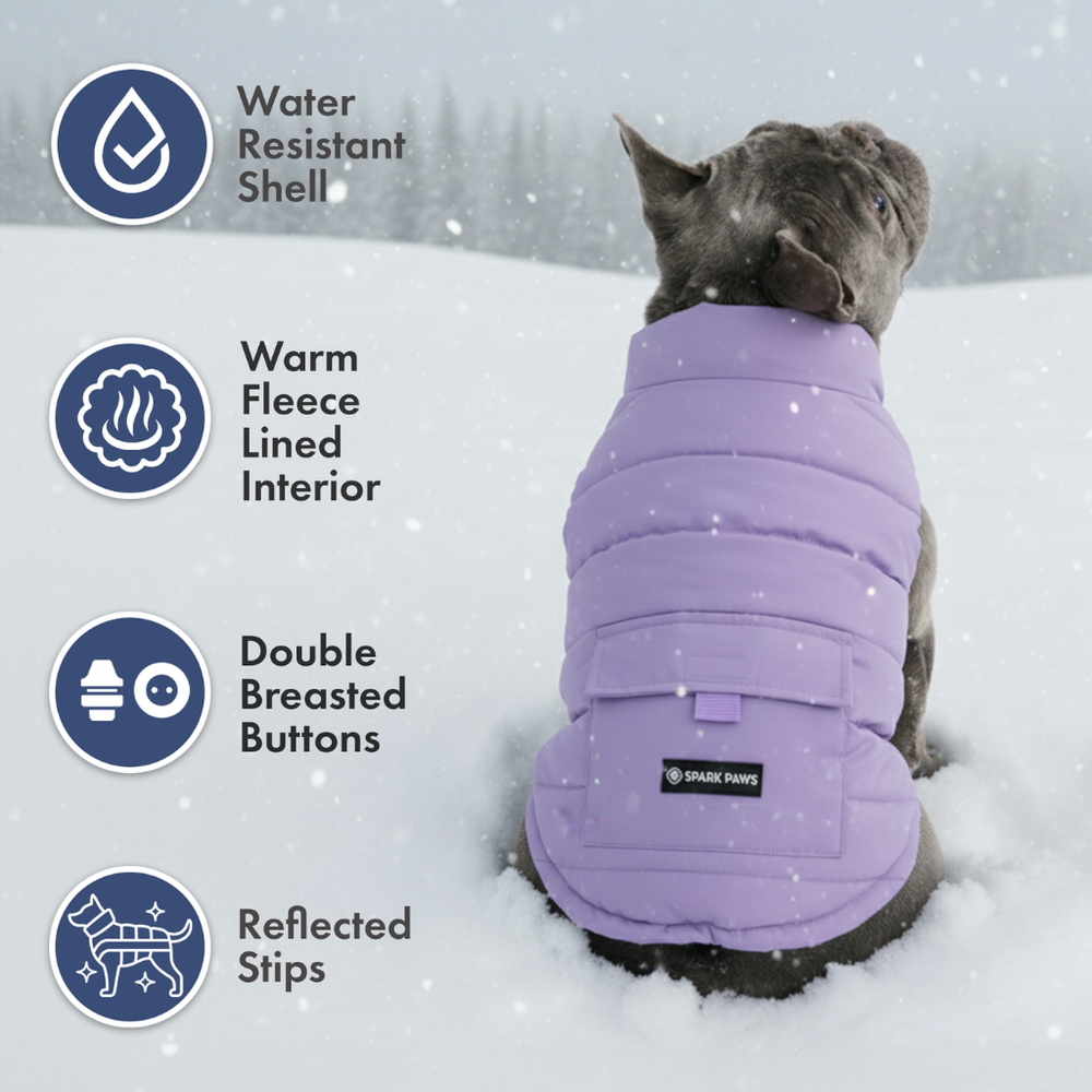 WarmShield Water-Resistant Jacket - Lilac – SPARK PAWS