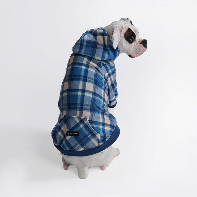 Blue Plaid Dog Hoodie
