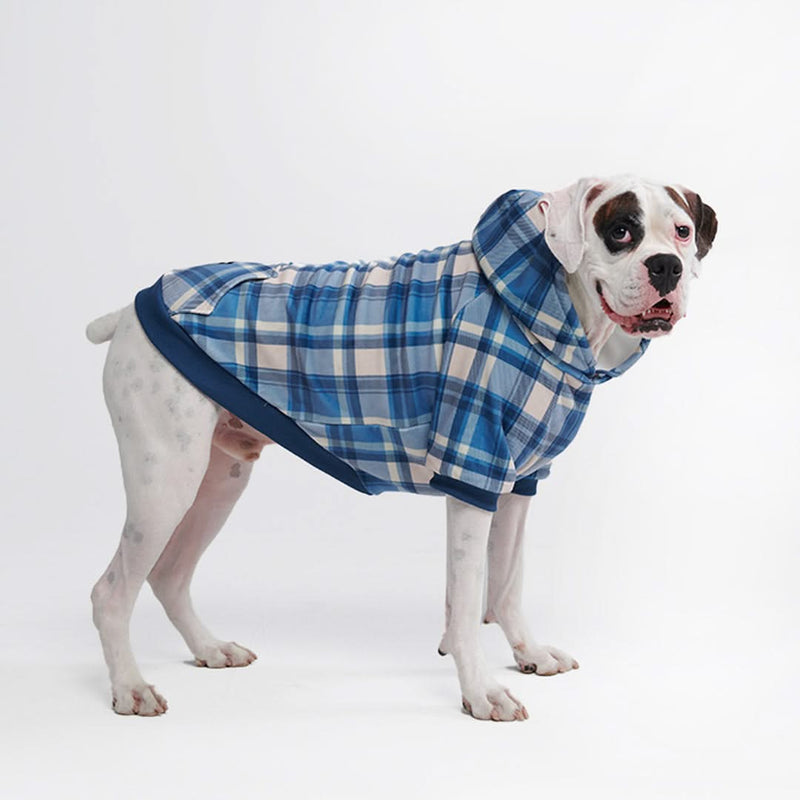Blue Plaid Dog Hoodie