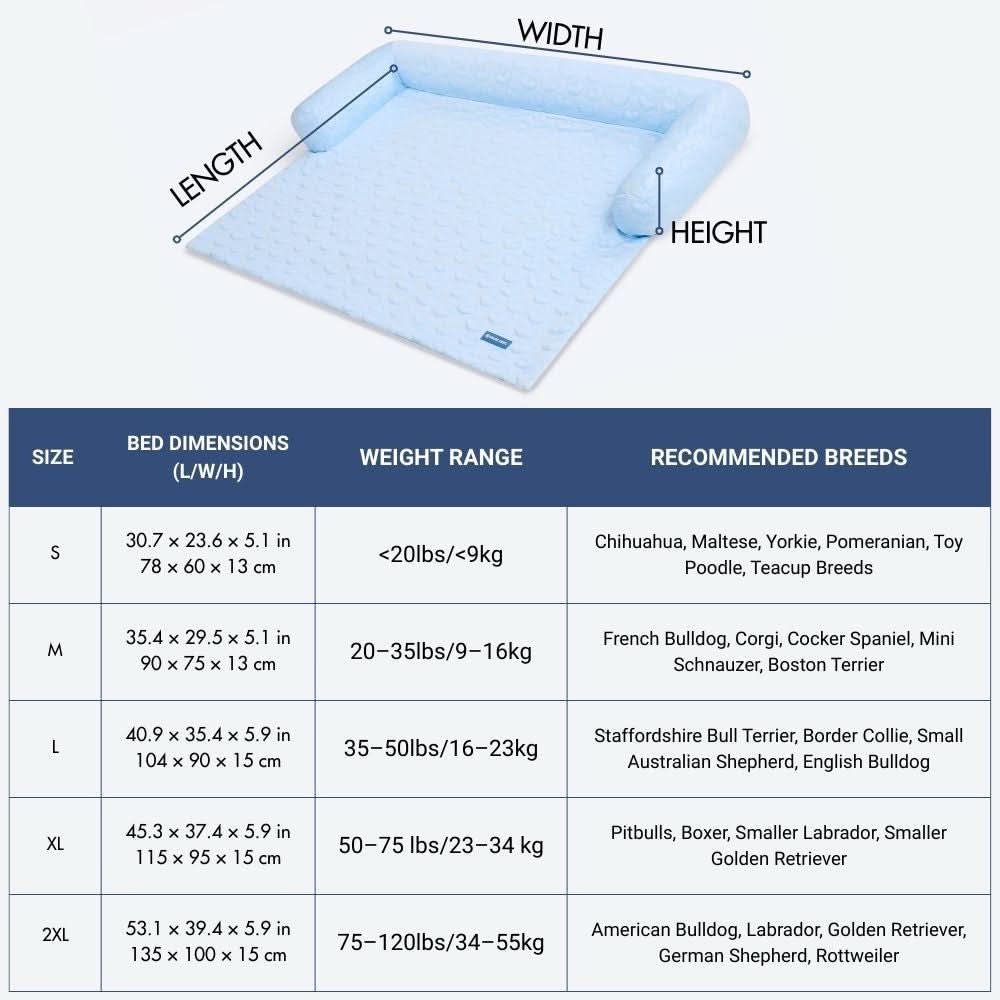 Frostcore™ Cooling Couch Cover Dog Bed - Hearts Blue – SPARK PAWS