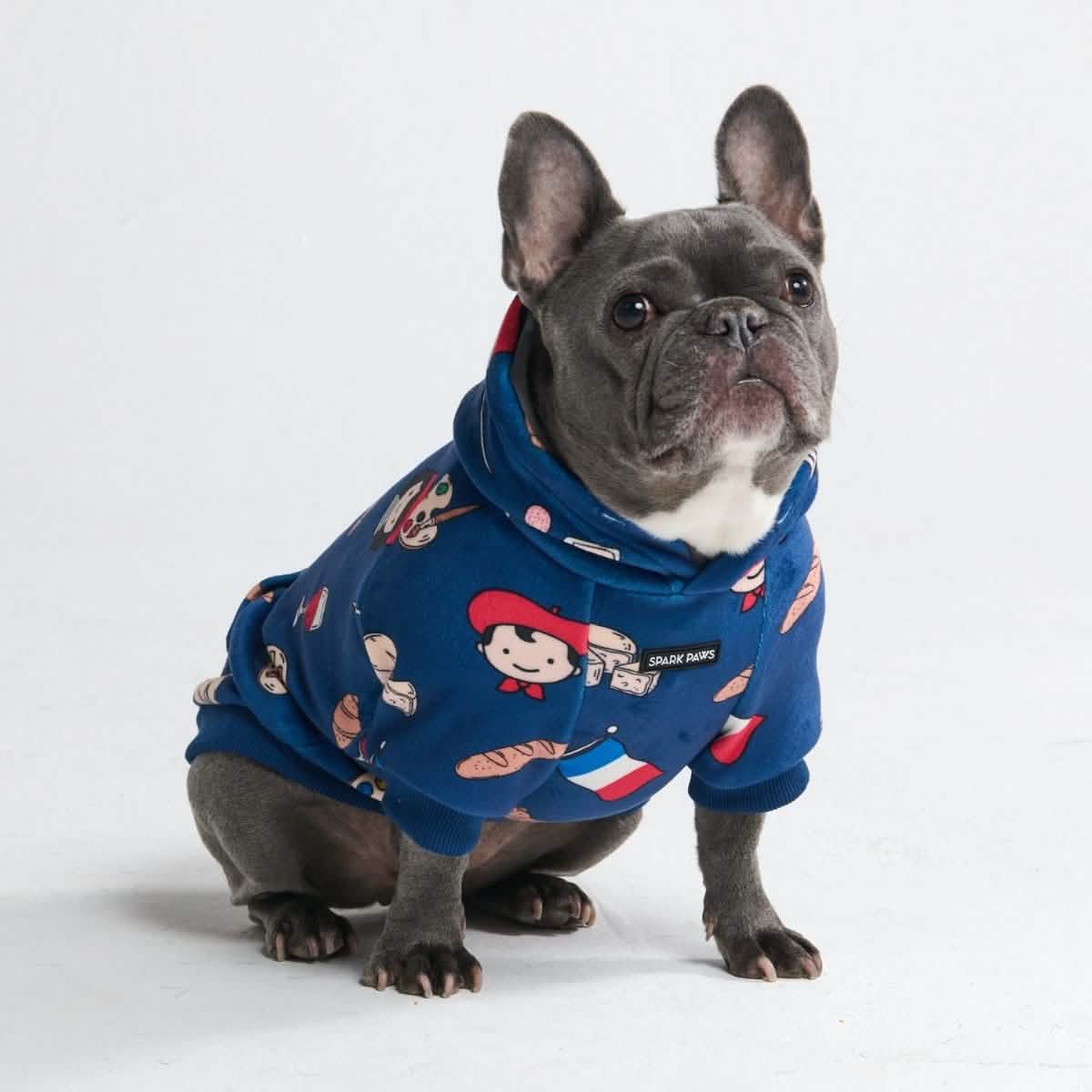 The France Dog Hoodie - Blue – SPARK PAWS