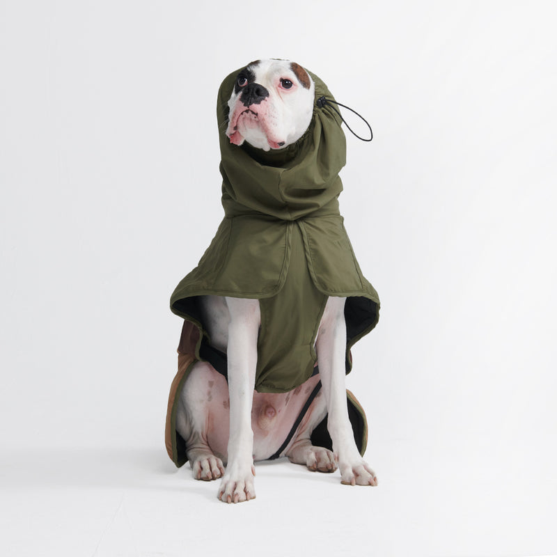 Breatheshield™ Dog Raincoat - Green Brown Tan