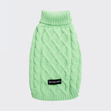 Cable Knit Dog Sweater - Mint Green