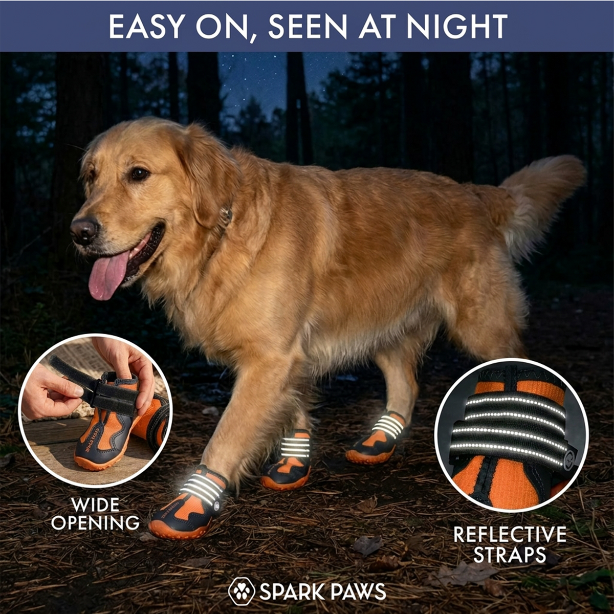 Spark Paws 365 - The All-Season Dog Shoes - Black Orange – SPARK PAWS