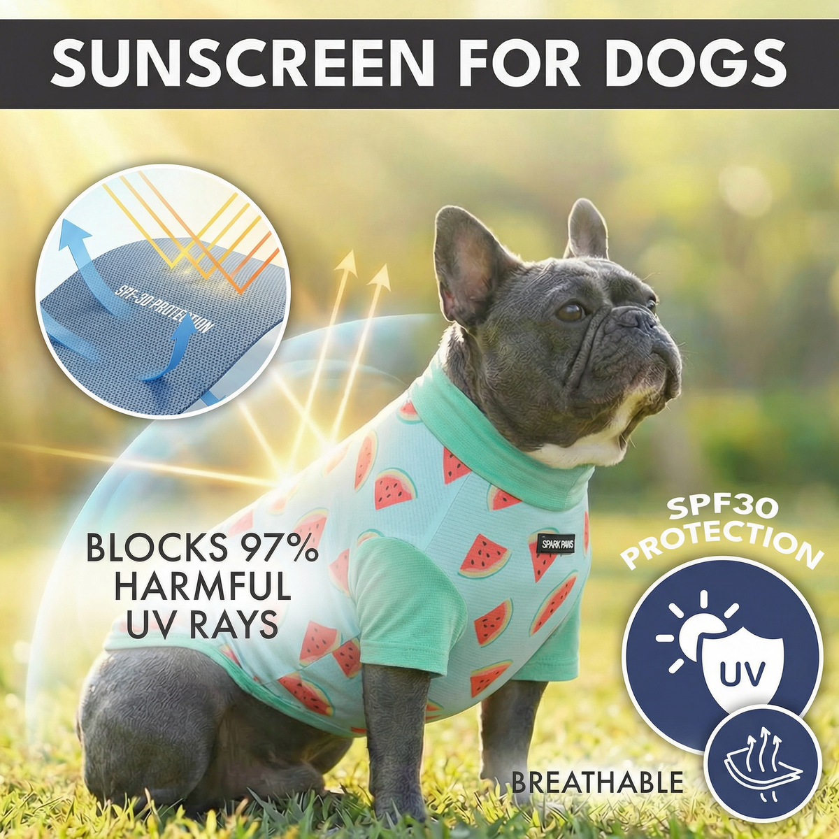 Sunblock Dog T-Shirt (3-pack) - Bees, Flamingo, Watermelon – SPARK