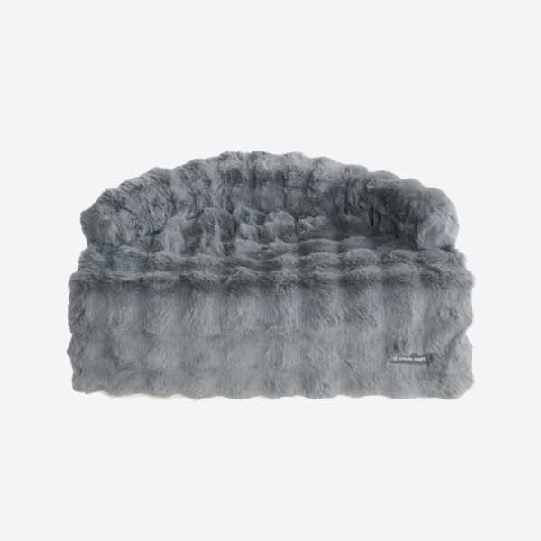 Calming Fluffy Couch Cover Dog Bed - Grey
