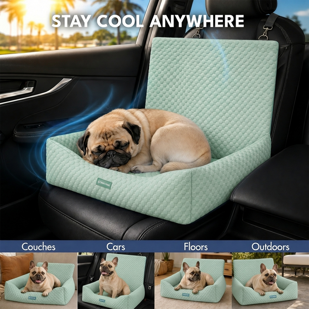 Frostcore™ Dog Cooling Car Seat Bed – SPARK PAWS