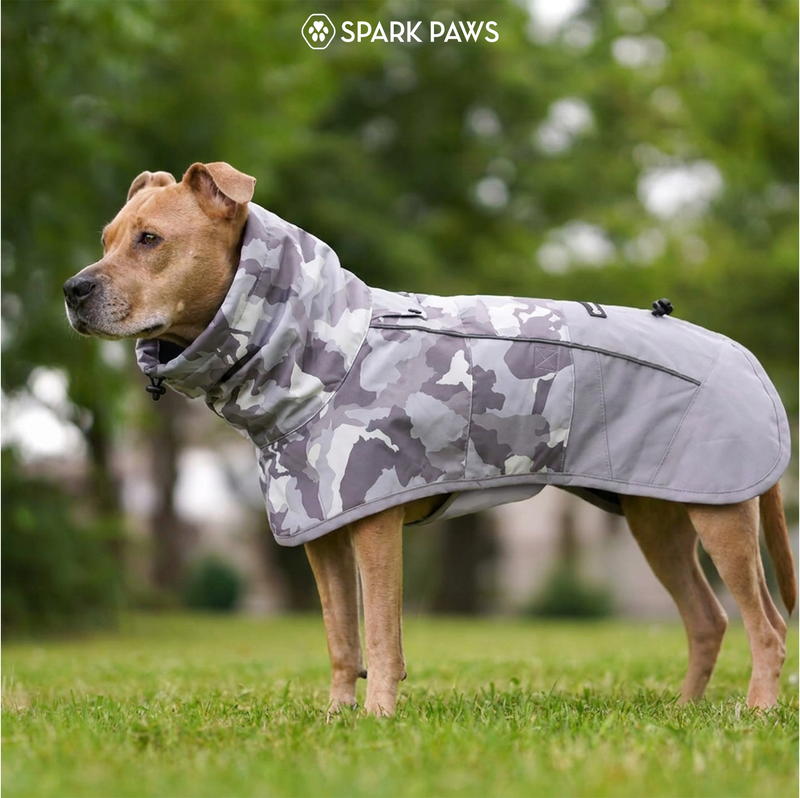 Breatheshield™ Dog Raincoat - Camo Grey – SPARK PAWS