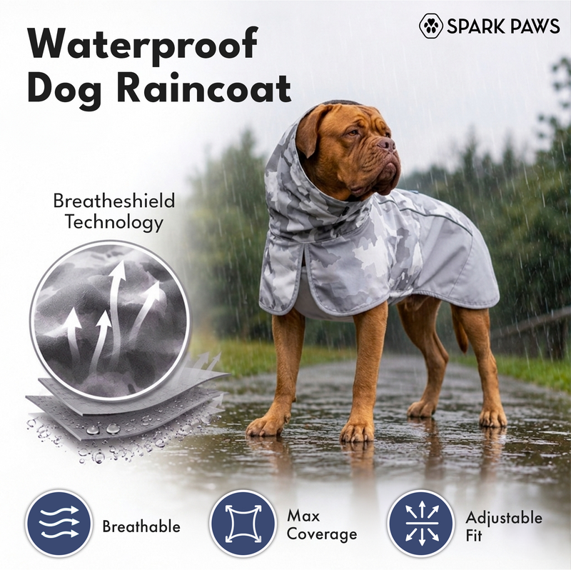Breatheshield™ Dog Raincoat - Camo Grey – SPARK PAWS