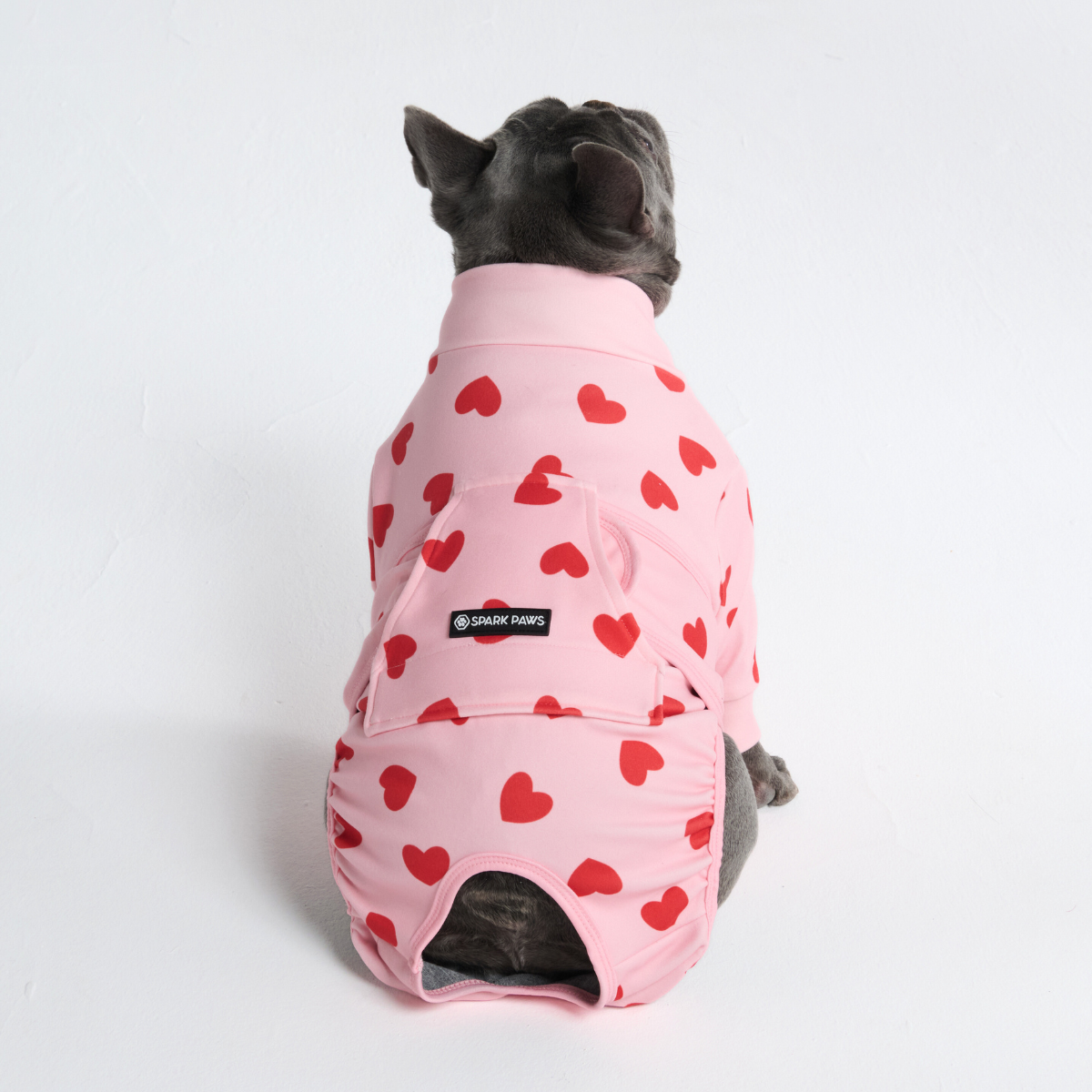 Dog Surgical Suit - Pink Hearts – SPARK PAWS