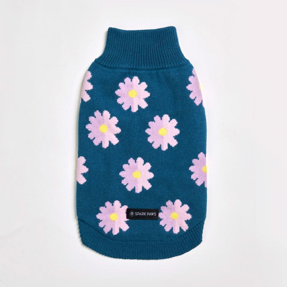 【新品、タグ付】Vanity Pet 　Check Flower Sweat Flower Knit Dog Sweater – SPARK PAWS