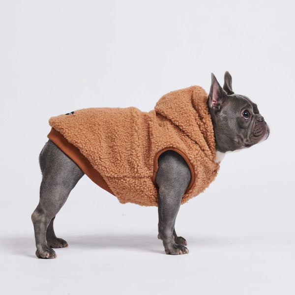 Teddy Sherpa Fleece Dog Jacket - Brown