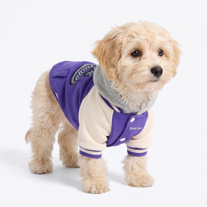 Dog Varsity Jacket - Purple – SPARK PAWS