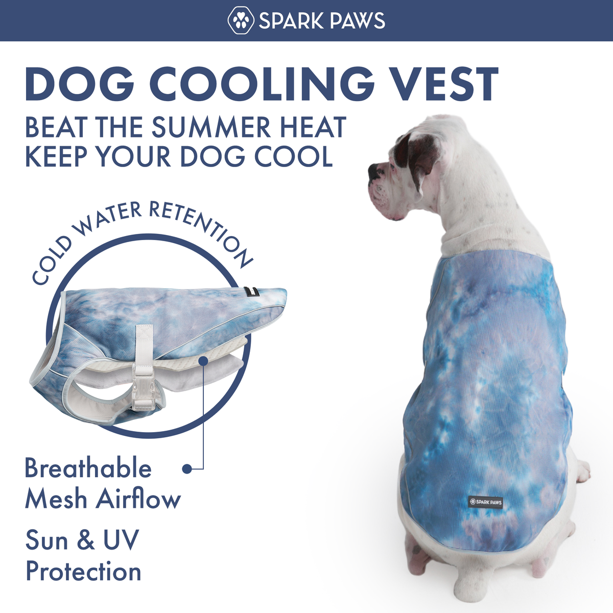 Dog Cooling Vest - Ice Blue – SPARK PAWS