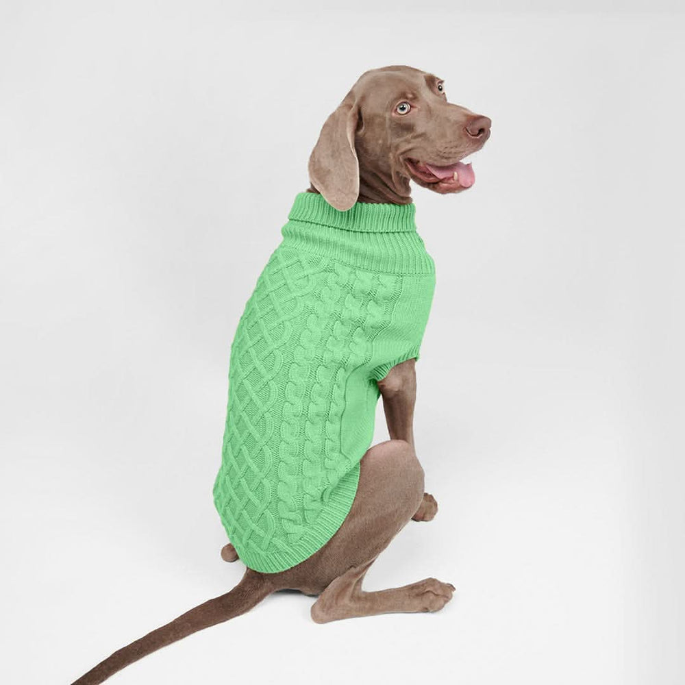 Cute Pet Clothes Dog Sweater For Small Dogs - Warm Knit Pet Sweatshirt For  Winter, Green Medium