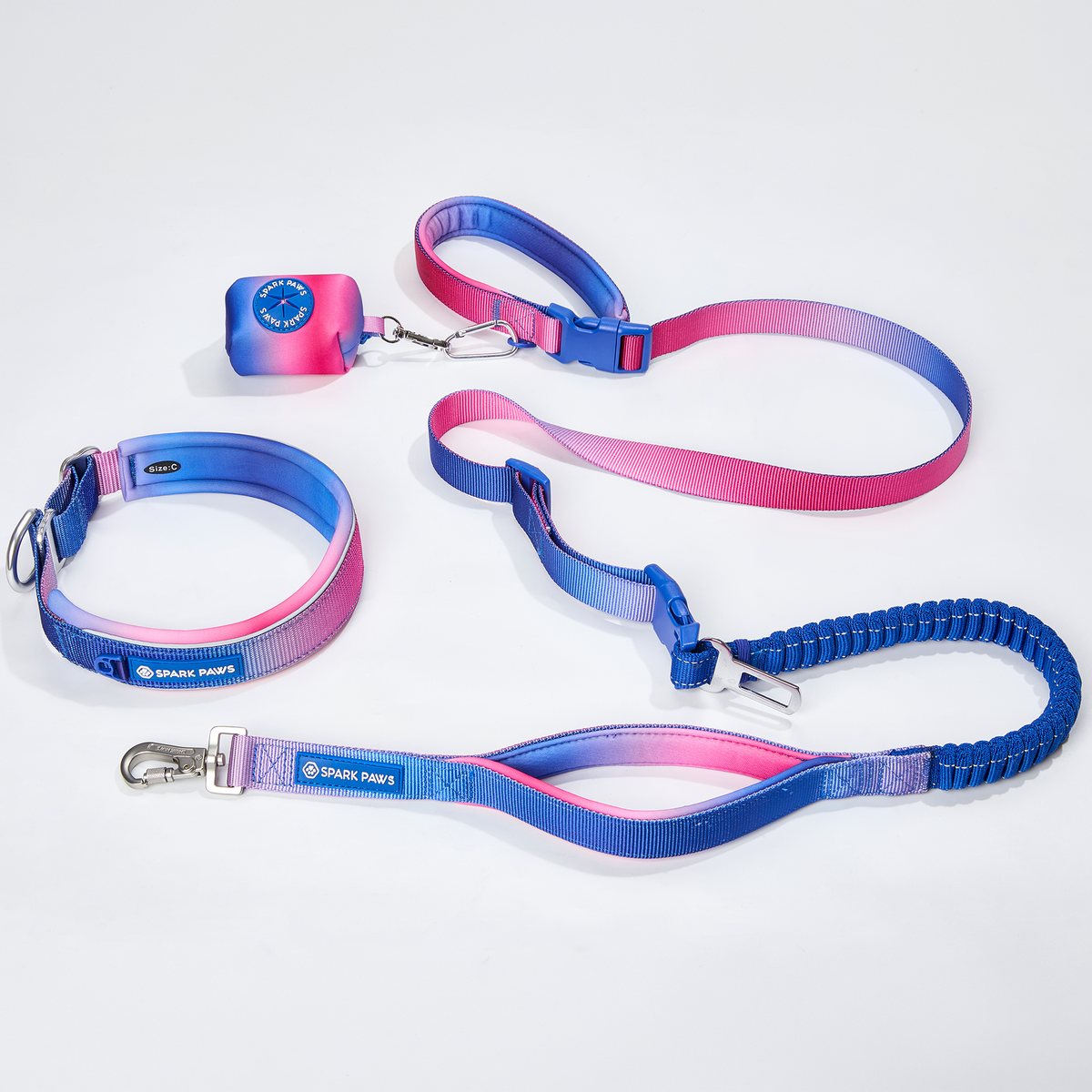 Martingale Collar and Multipurpose Leash Set - Snow Cone – SPARK PAWS