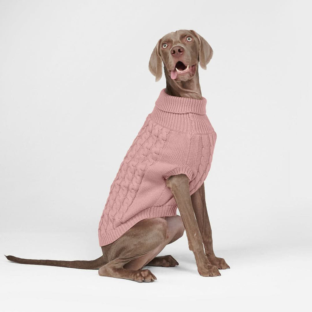 Cable Knit Dog Sweater - Pink – SPARK PAWS